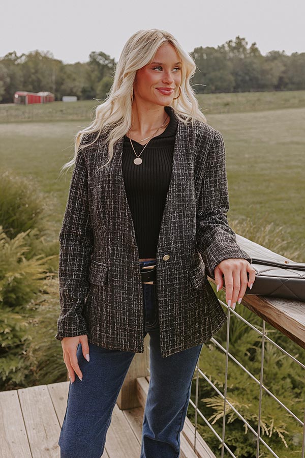 Dreaming Bigger Tweed Blazer In Black - Image 2