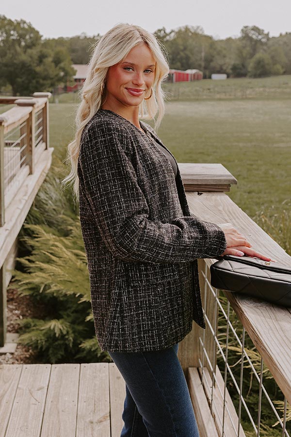 Dreaming Bigger Tweed Blazer In Black - Image 4