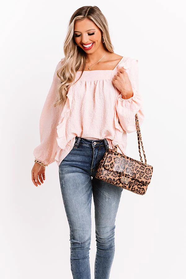 Dreams Of Tomorrow Ruffle Shift Top In Peach - Image 2