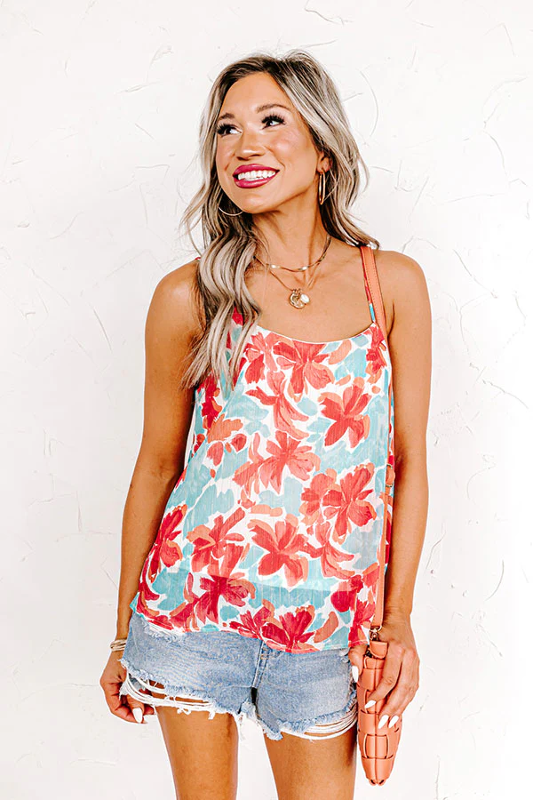 Driving Down Sunset Floral Shift Tank - Image 2