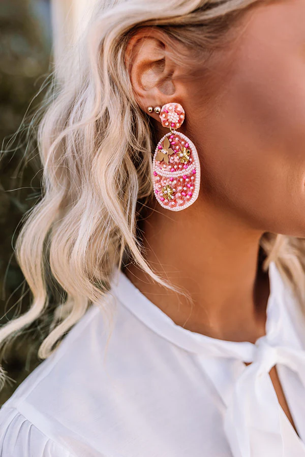 Easter Egg Beaded Earrings - Image 2