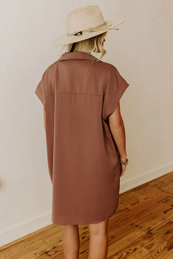 Effortless Radiance Shift Dress in Hazelnut - Image 4