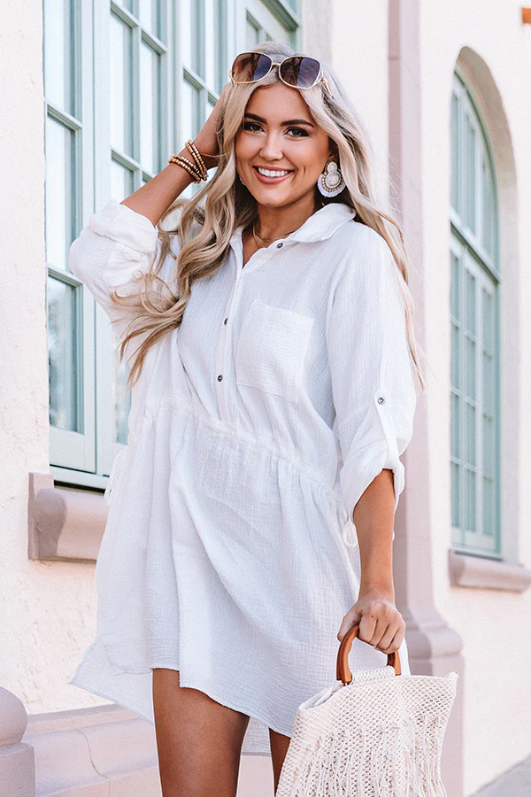 Effortless Vibes Dress In White - Image 6
