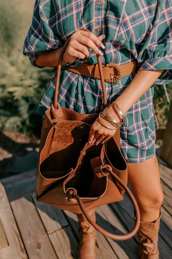 Elodie Lane Faux Leather Tote In Chocolate - Image 3
