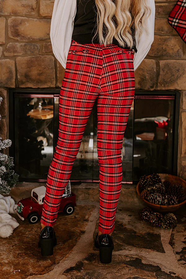 Endless Cheer Plaid Pants In Red - Image 5