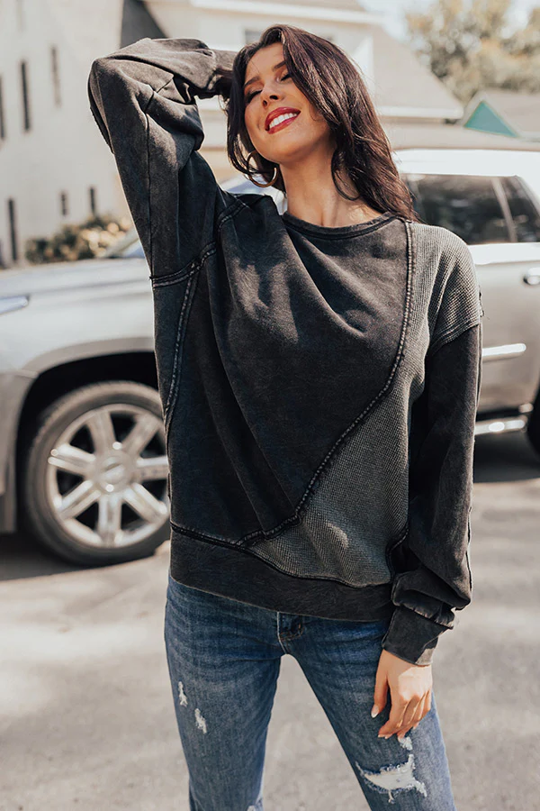 Espresso Run Sweater In Vintage Black - Image 6