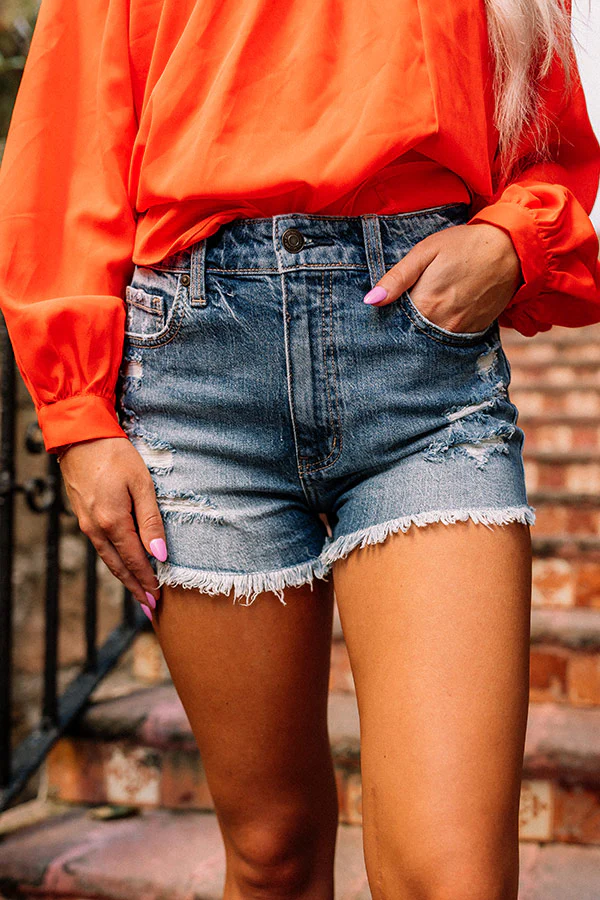 Eunina The Bobby High Waist Distressed Shorts