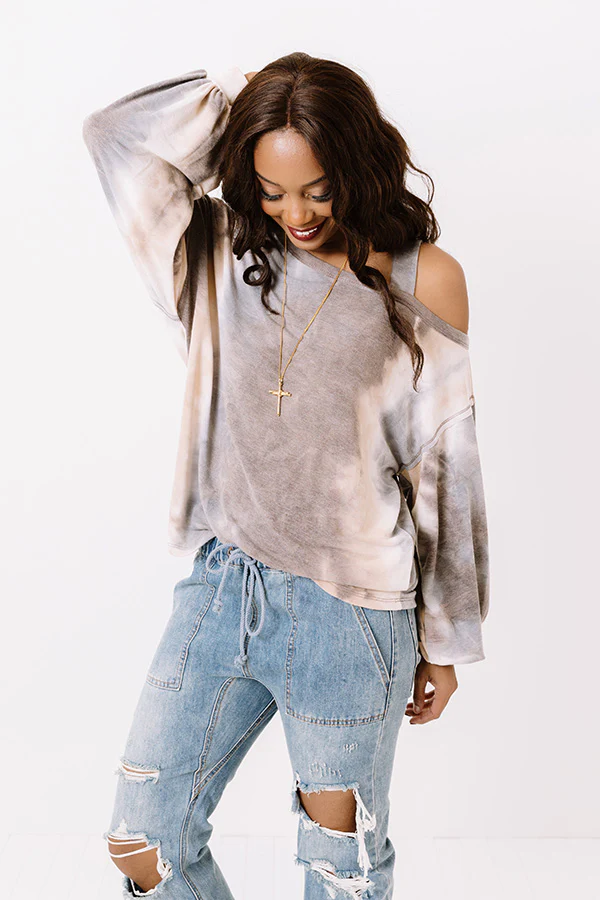 Evening Chill Tie Dye Sweater In Slate - Image 3