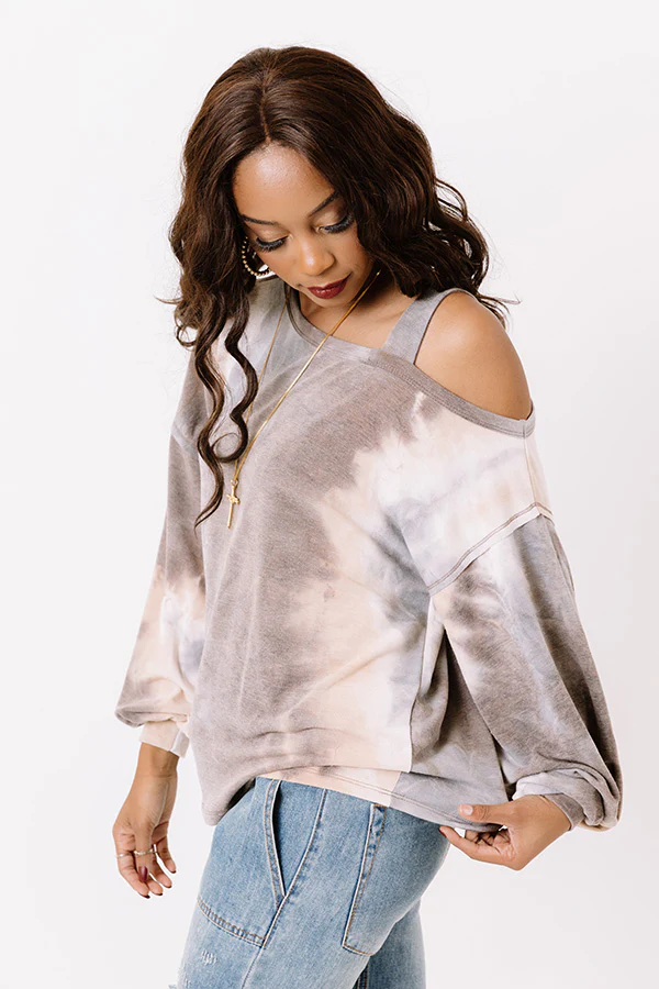 Evening Chill Tie Dye Sweater In Slate - Image 4