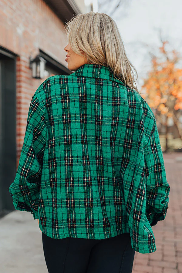 Evergreen State Of Mind Plaid Jacket In Green Curves - Image 4