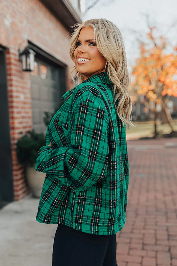 Evergreen State Of Mind Plaid Jacket In Green Curves - Image 5