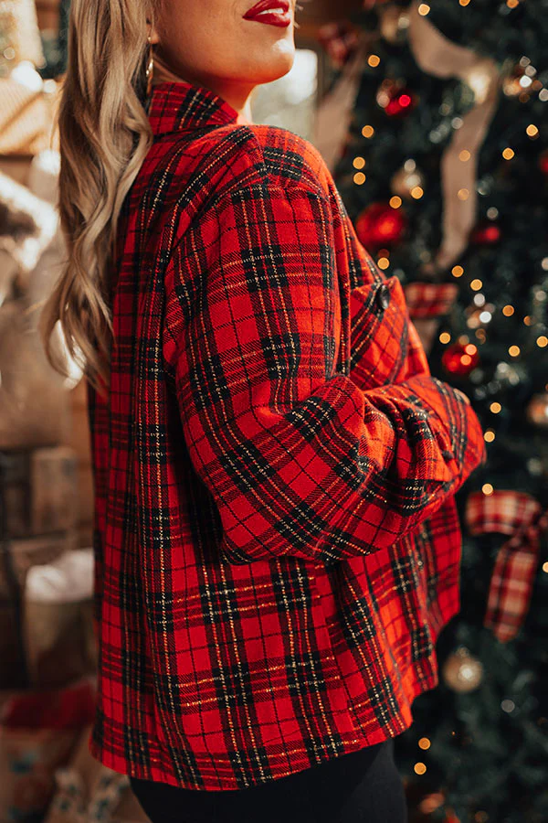 Evergreen State Of Mind Plaid Jacket In Red Curves - Image 6