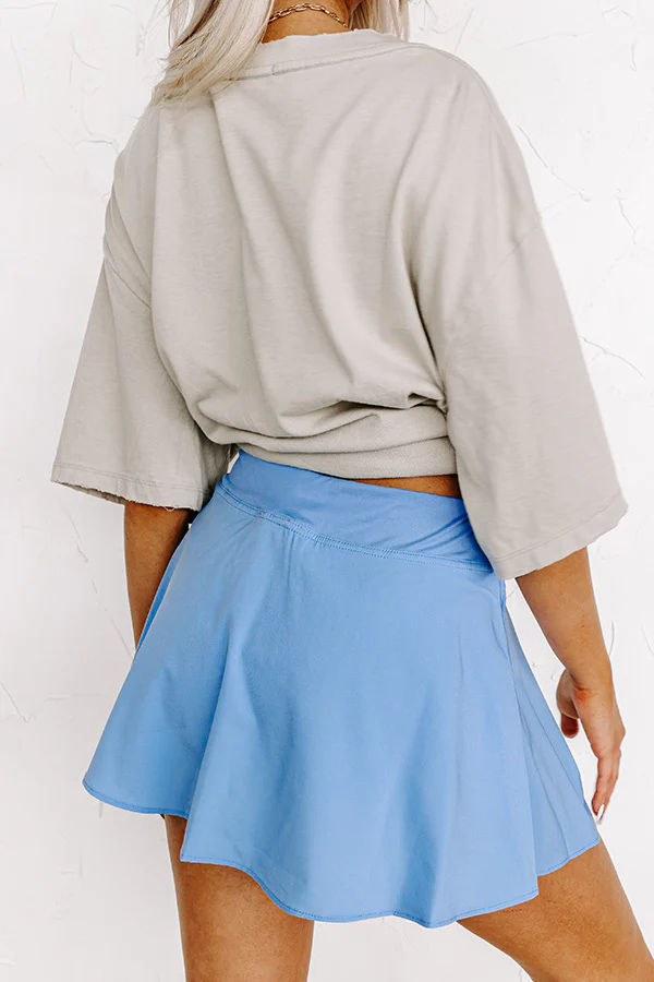Every Effort Athletic Skirt In Sky Blue - Image 3