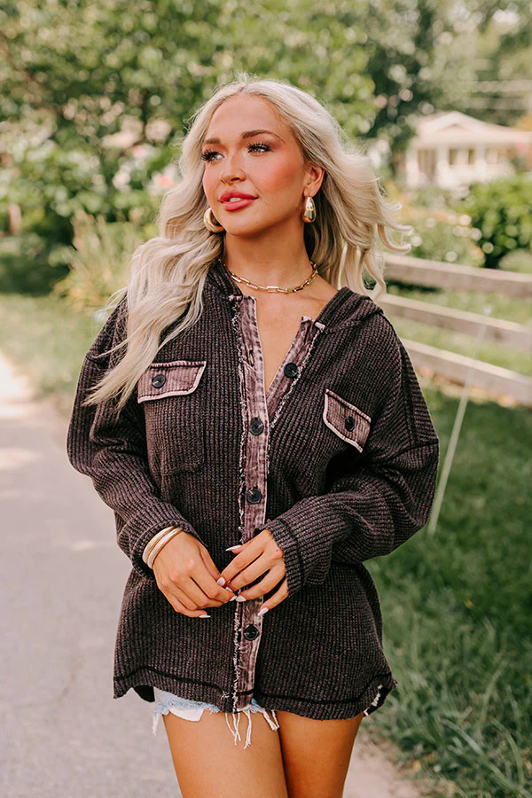 Exceptionally Chic Waffle Knit Light Weight Jacket In Black