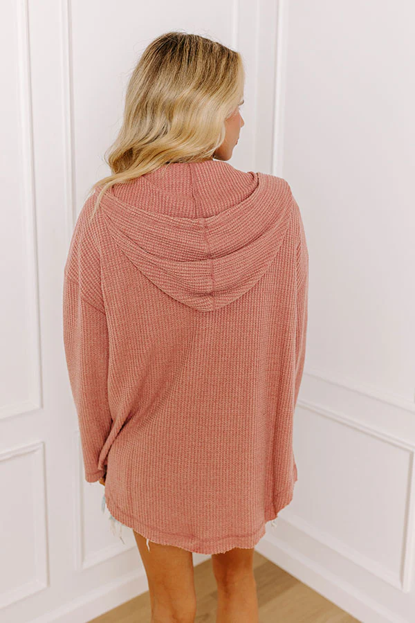 Exceptionally Chic Waffle Knit Light Weight Jacket In Blush - Image 4