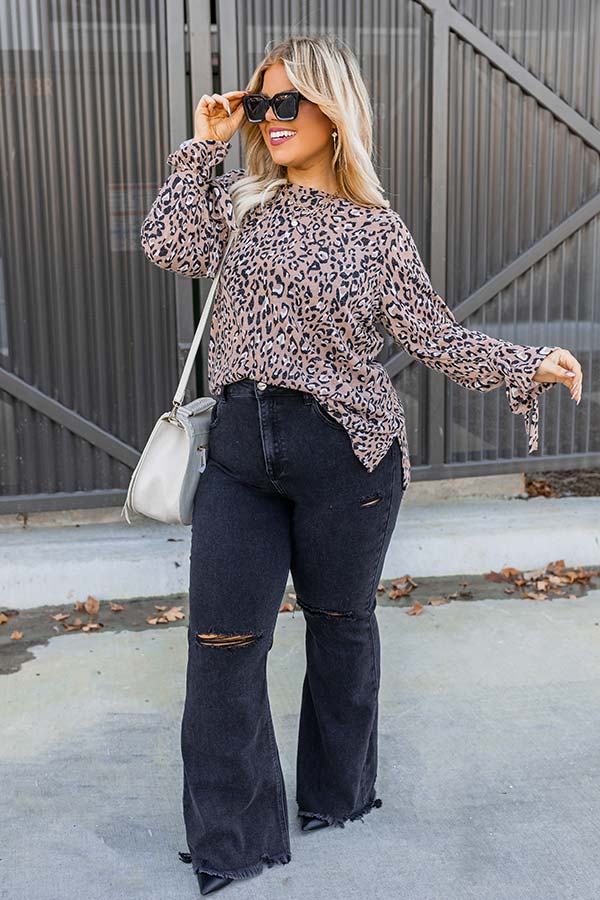 Expert Kindness Leopard Shift Top In Iced Latte Curves - Image 5