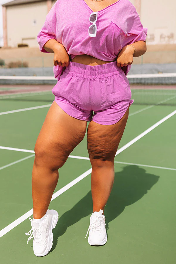 Extra Cardio High Waist Windbreaker Shorts In Violet Curves - Image 2