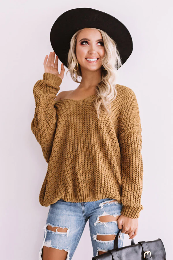 Eye Candy Tunic Sweater in Mustard