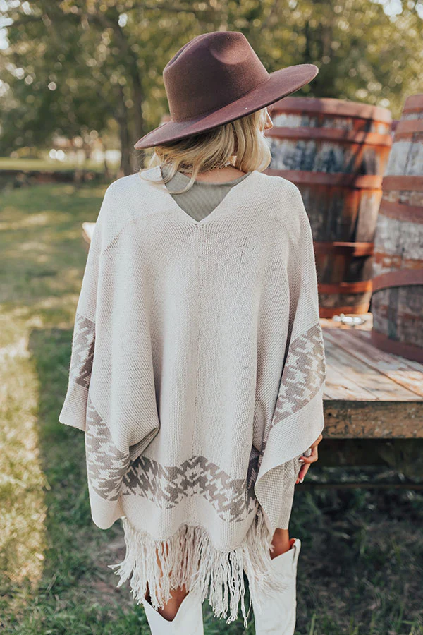 Fall Kinda Girl Poncho In Birch - Image 6