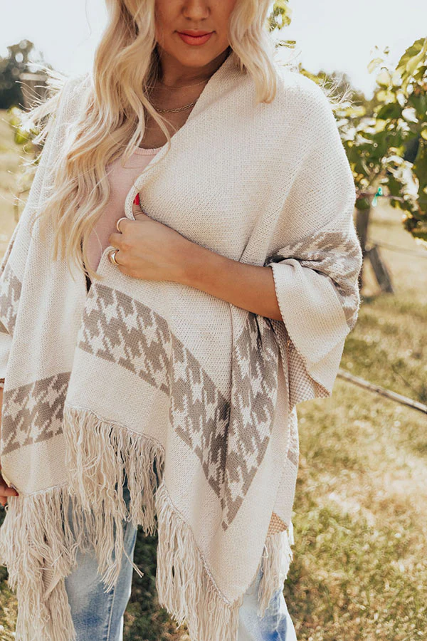 Fall Kinda Girl Poncho In Birch - Image 8