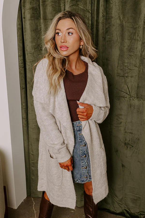 Fall Retreat Cardigan In Stone - Image 4