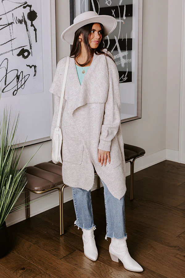 Fall Retreat Cardigan In Stone - Image 6