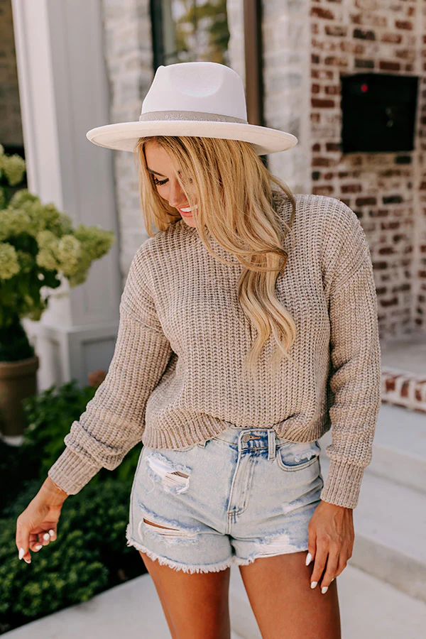 Fall Sentiments Chenille Sweater In Birch - Image 4