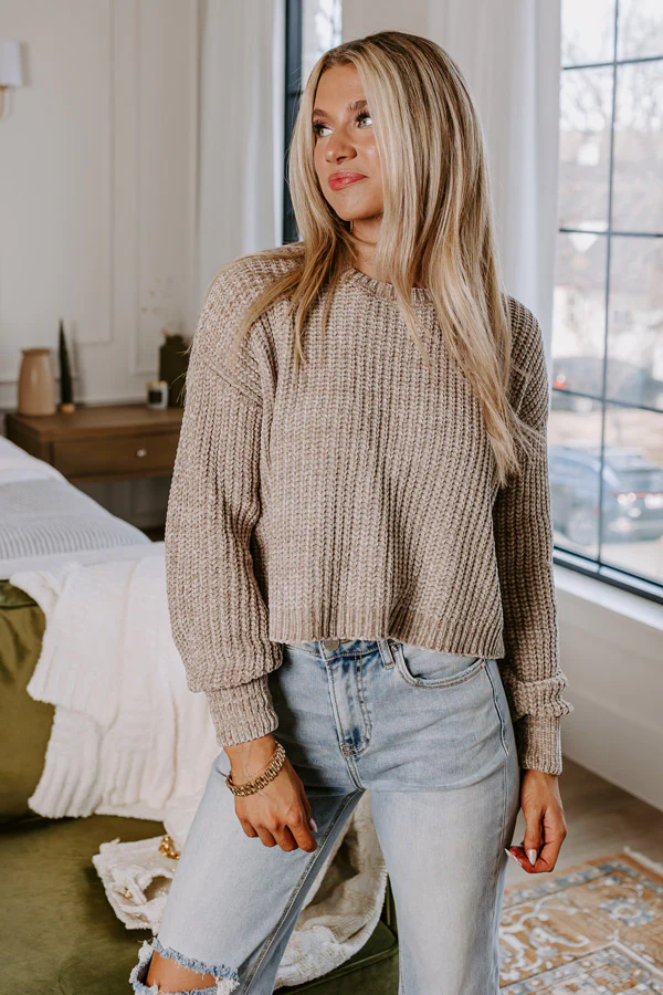 Fall Sentiments Chenille Sweater In Birch - Image 5