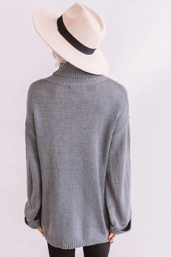 Fallin' For Autumn Knit Sweater In Grey - Image 4