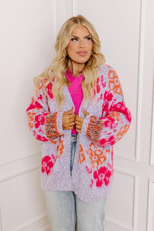 Fan of Floral Knit Cardigan Curves - Image 3