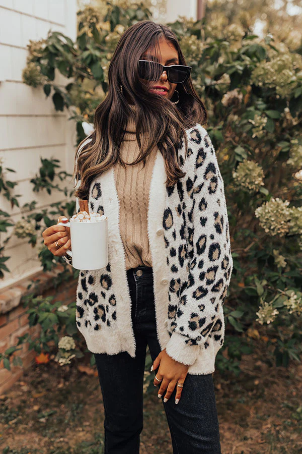 Fawning Over You Ultra Soft Leopard Cardigan In Ivory - Image 5