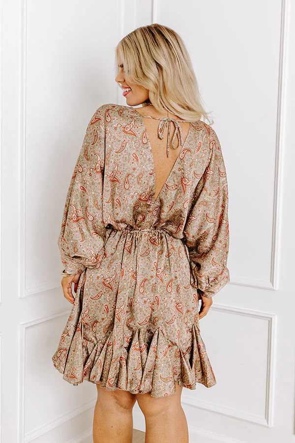 Feeling Spontaneous Paisley Mini Dress Curves - Image 4