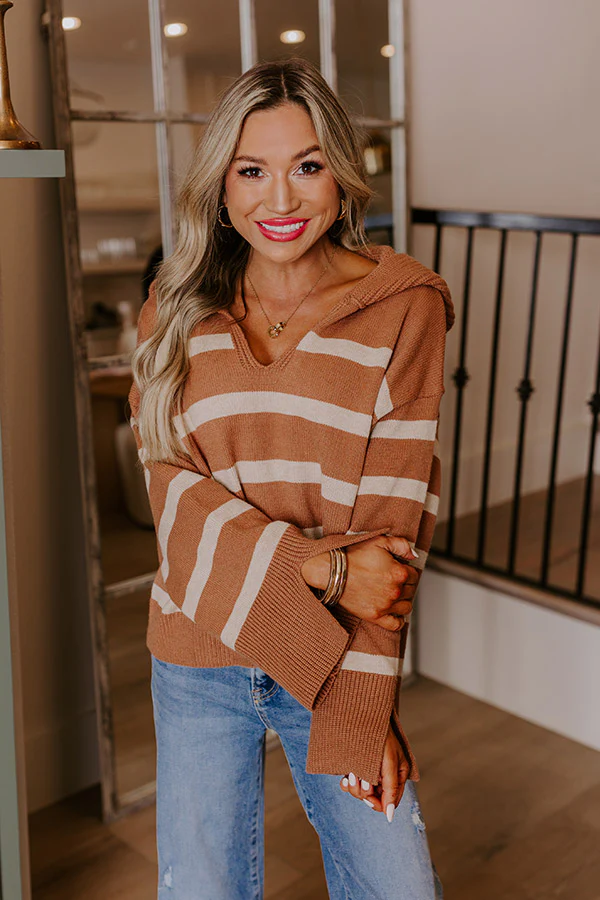 Fill Up Your Cup Stripe Sweater In Iced Mocha - Image 4