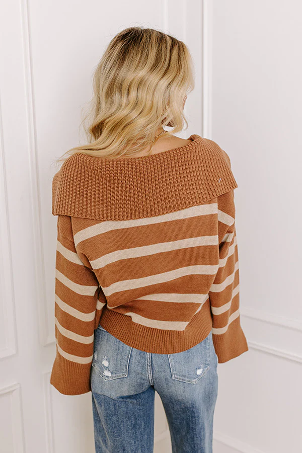 Fill Up Your Cup Stripe Sweater In Iced Mocha - Image 6