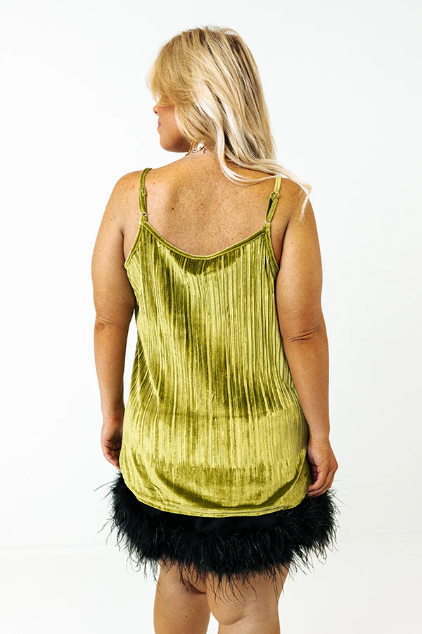 Finding Romance Velvet Tank In Lime Curves - Image 4