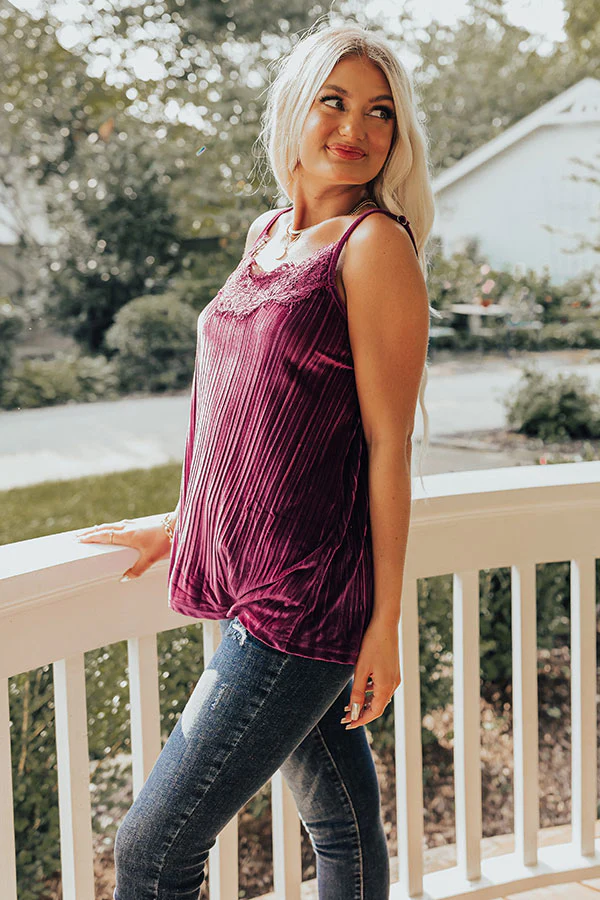 Finding Romance Velvet Tank In Purple - Image 4