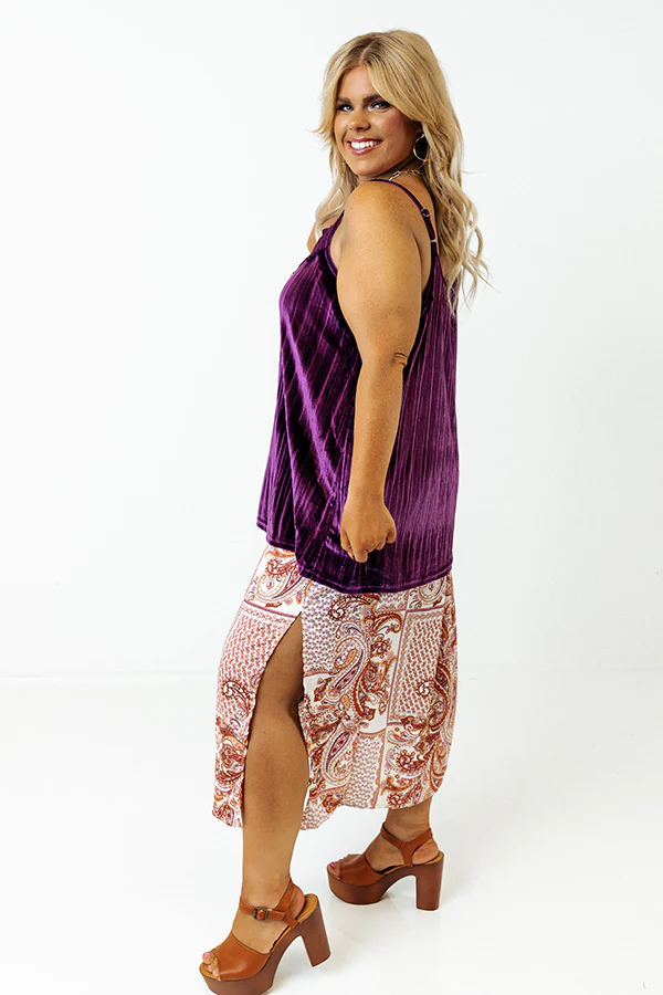 Finding Romance Velvet Tank In Purple Curves - Image 5