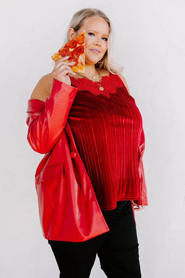 Finding Romance Velvet Tank In Red Curves - Image 2