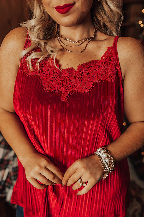 Finding Romance Velvet Tank In Red Curves - Image 7