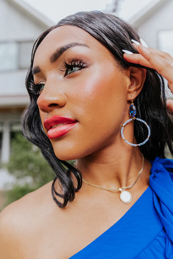 Fine Attraction Beaded Earrings In Airy Blue - Image 3