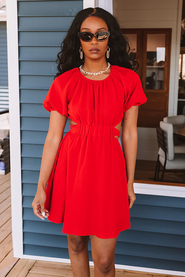 Finest Hour Open Back Dress In Red - Image 2