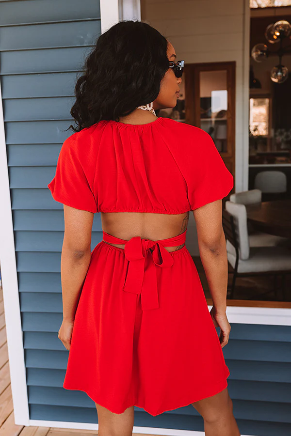 Finest Hour Open Back Dress In Red - Image 4