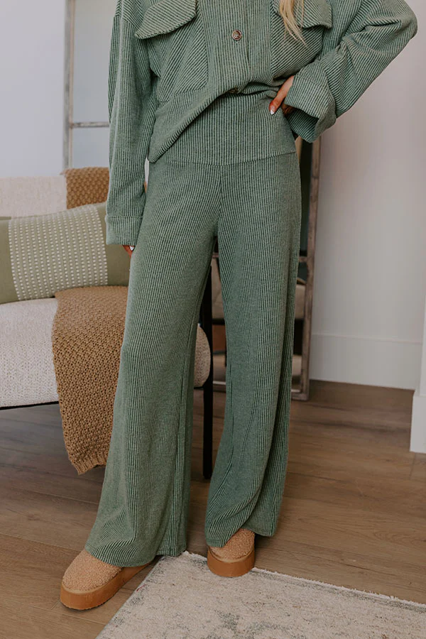Fireside Comfort High Waist Ribbed Pants - Image 2