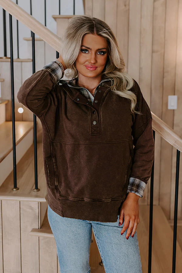 Fireside Comfort Mineral Wash Hoodie In Mocha - Image 3