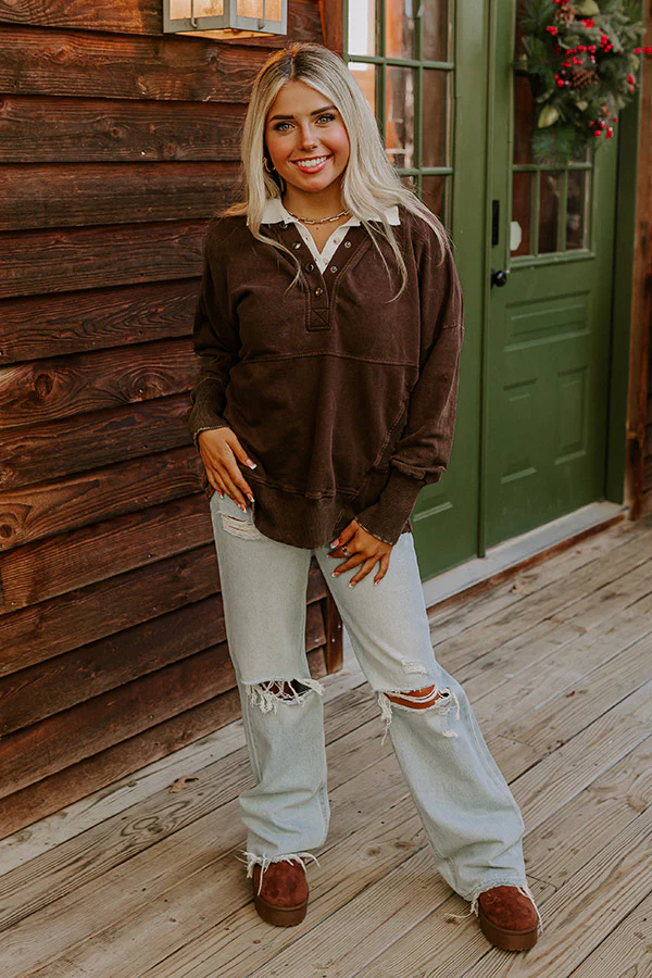 Fireside Comfort Mineral Wash Hoodie In Mocha - Image 7