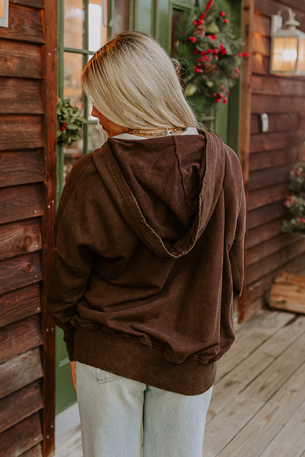 Fireside Comfort Mineral Wash Hoodie In Mocha - Image 9