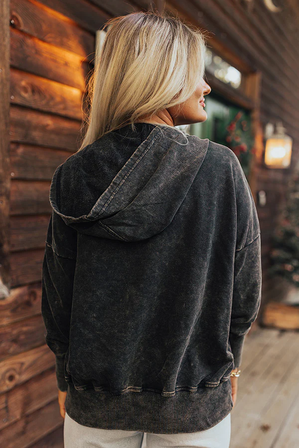 Fireside Comfort Mineral Wash Hoodie In Vintage Black - Image 2