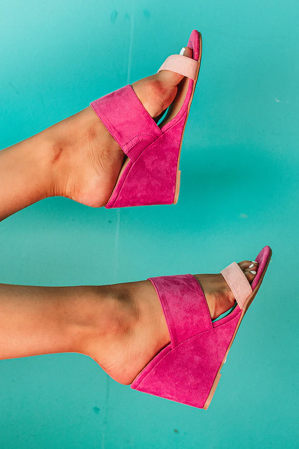 Five Star Suede Wedge in Hot Pink - Image 2