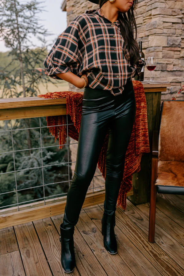 Flirty Allure High Waist Faux Leather Legging In Black - Image 3