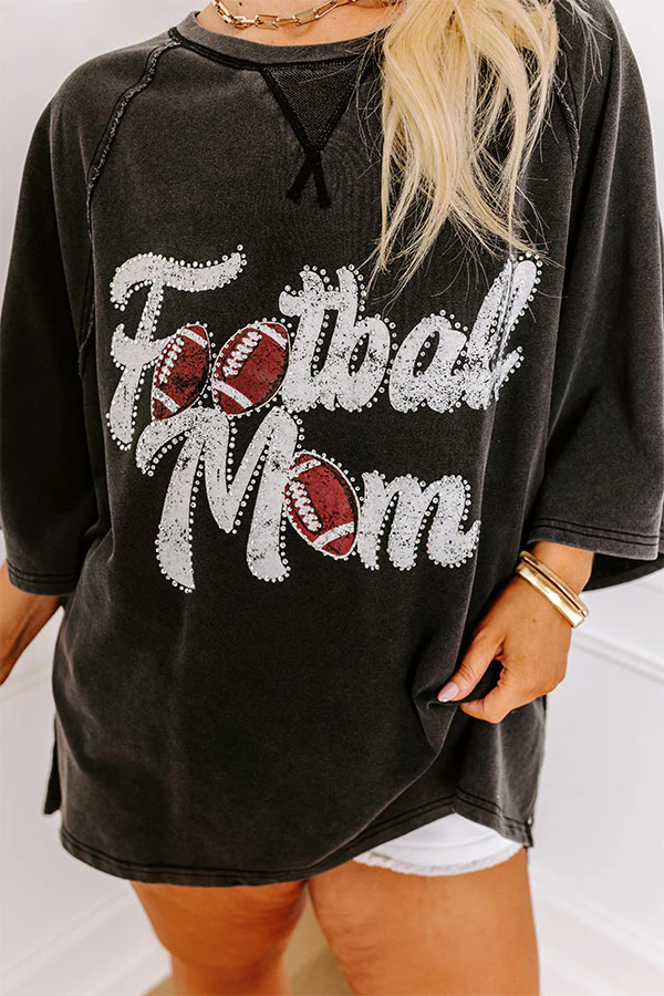 Football Mom Embellished Top Curves - Image 3
